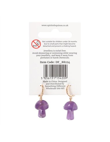 Amethyst Crystal Mushroom Earrings DF_88224