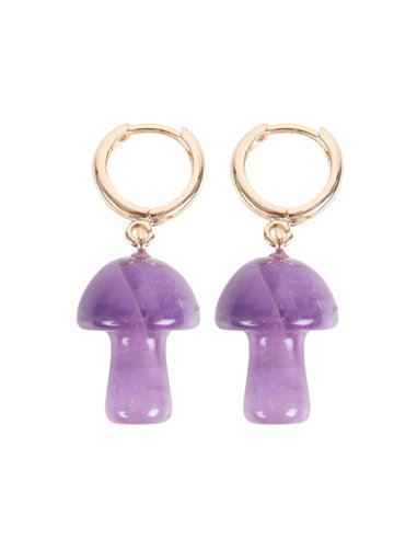 Amethyst Crystal Mushroom Earrings DF_88224