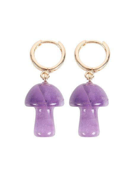 Amethyst Crystal Mushroom Earrings DF_88224 - pic 137809 | FastDaddyshop