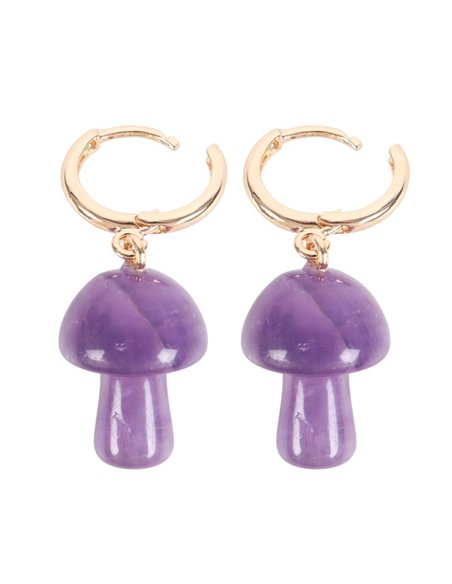 Amethyst Crystal Mushroom Earrings DF_88224 - pic 137810 | FastDaddyshop