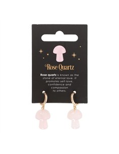 Rose Quartz Crystal Mushroom Earrings DF_88324