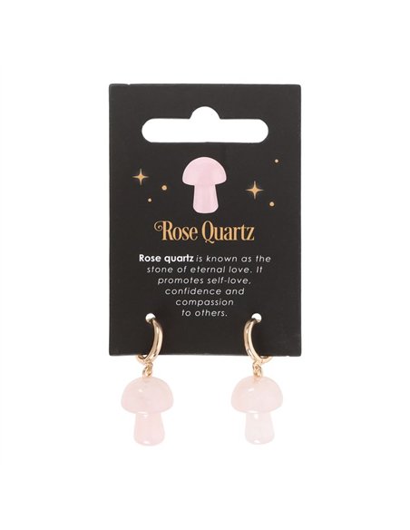 Rose Quartz Crystal Mushroom Earrings DF_88324 - pic 137811 | FastDaddyshop
