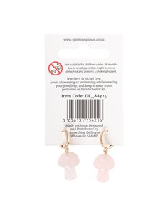 Rose Quartz Crystal Mushroom Earrings DF_88324 2