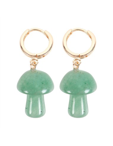 Aventurine Crystal Mushroom Earrings DF_88424