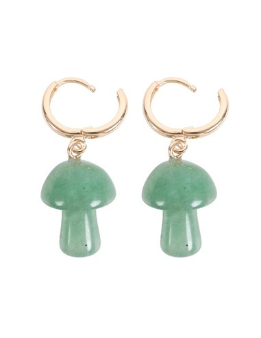 Aventurine Crystal Mushroom Earrings DF_88424