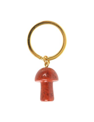 Red Jasper Crystal Mushroom Keyring DF_88524