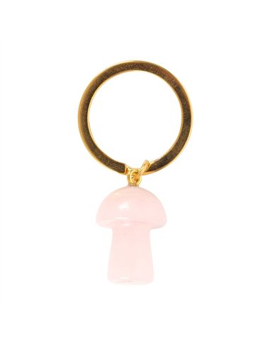 Rose Quartz Crystal Mushroom Keyring DF_88724