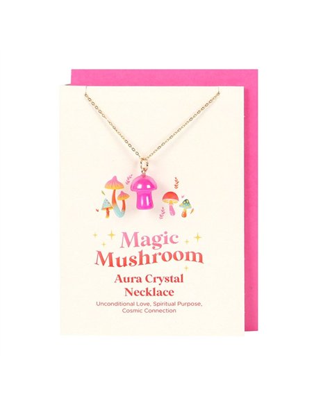 Pink Aura Crystal Mushroom Necklace Greeting Card FF_15325 - pic 137834 | FastDaddyshop