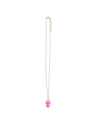Pink Aura Crystal Mushroom Necklace Greeting Card FF_15325