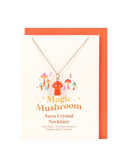 Orange Aura Crystal Mushroom Necklace Greeting Card FF_15425 - pic 137838 | FastDaddyshop