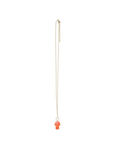 Orange Aura Crystal Mushroom Necklace Greeting Card FF_15425