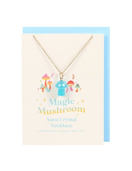 Blue Aura Crystal Mushroom Necklace Greeting Card FF_15525 - pic 137842 | FastDaddyshop