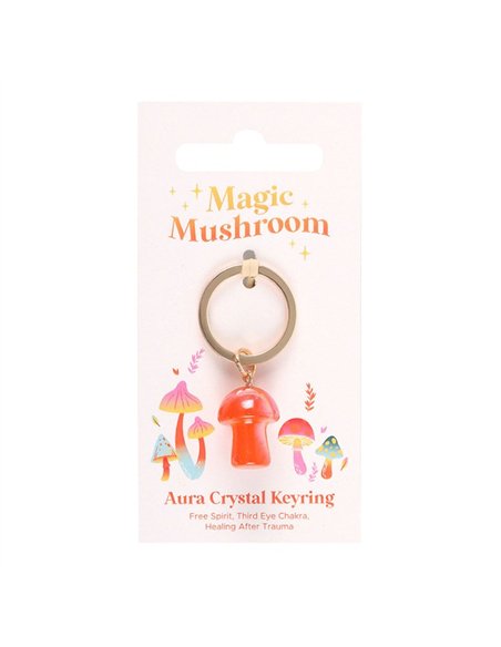 Orange Aura Crystal Mushroom Keyring FF_16225 - pic 137848 | FastDaddyshop