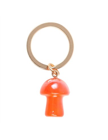 Orange Aura Crystal Mushroom Keyring FF_16225