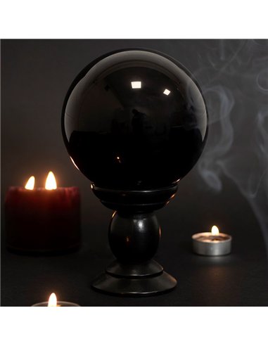 Large Black Crystal Ball on Stand FT_54630
