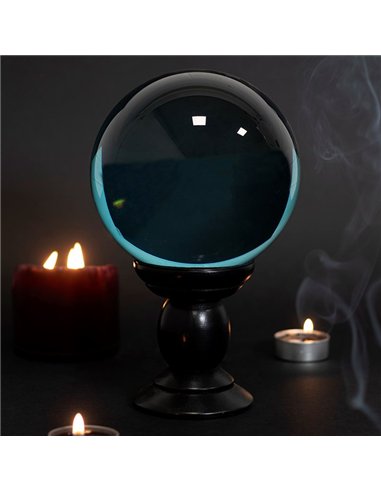 Large Teal Crystal Ball on Stand FT_54830