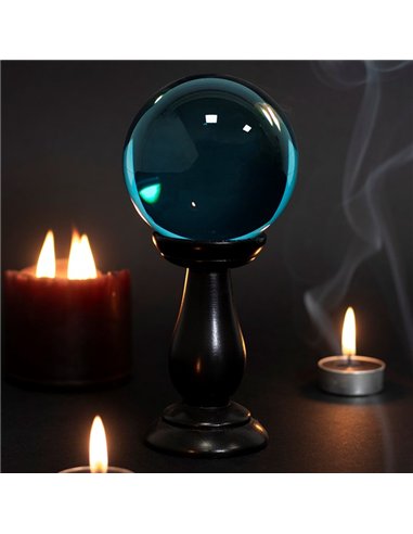 Small Teal Crystal Ball on Stand FT_55230