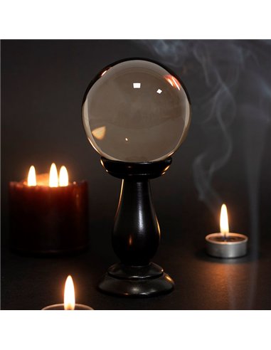 Small Smoke Grey Crystal Ball on Stand FT_55330