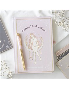 Goddess Energy A5 Manifestation Journal and Rose Quartz Crystal Pen GD_68425 2
