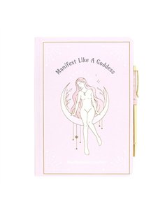 Goddess Energy A5 Manifestation Journal and Rose Quartz Crystal Pen GD_68425