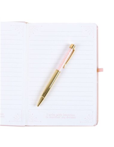 Goddess Energy A5 Manifestation Journal and Rose Quartz Crystal Pen GD_68425