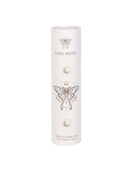 Luna Moth Glass Water Bottle with Clear Quartz Crystal LL_19925 - pic 137913 | FastDaddyshop