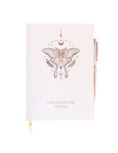 Luna Moth Daily Reflection Journal and Clear Quartz Crystal Pen LL_21625