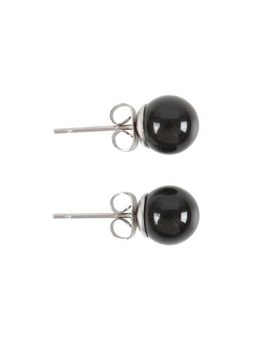 Black Agate Semi Precious Crystal Earrings MG_87923