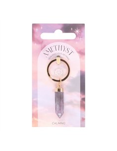 Amethyst Semi Precious Crystal Keyring MG_88023