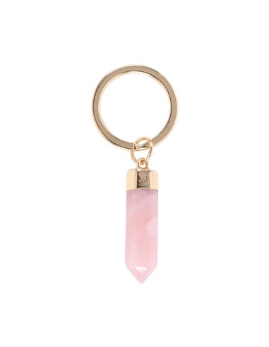 Rose Quartz Semi Precious Crystal Keyring MG_88223