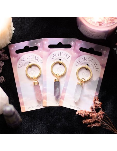 Rose Quartz Semi Precious Crystal Keyring MG_88223 - pic 137980 | FastDaddyshop