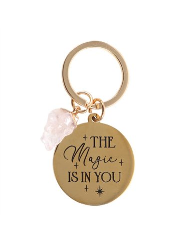 The Magic Is In You Rose Quartz Crystal Keyring MG_92923
