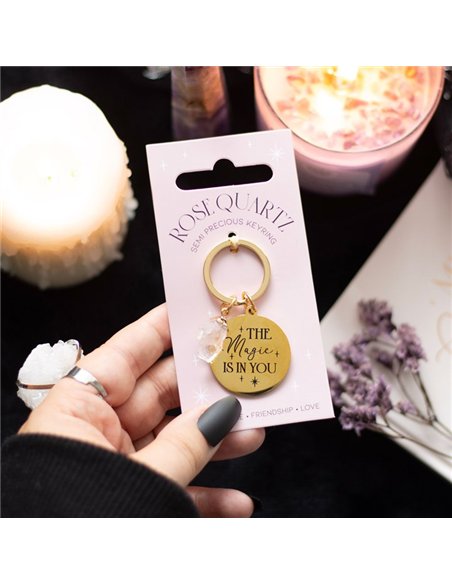 The Magic Is In You Rose Quartz Crystal Keyring MG_92923 - pic 137989 | FastDaddyshop