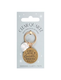 Leave a Little Sparkle Clear Quartz Crystal Keyring MG_93023