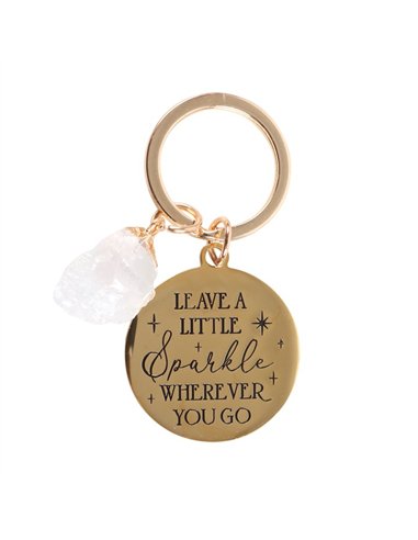 Leave a Little Sparkle Clear Quartz Crystal Keyring MG_93023
