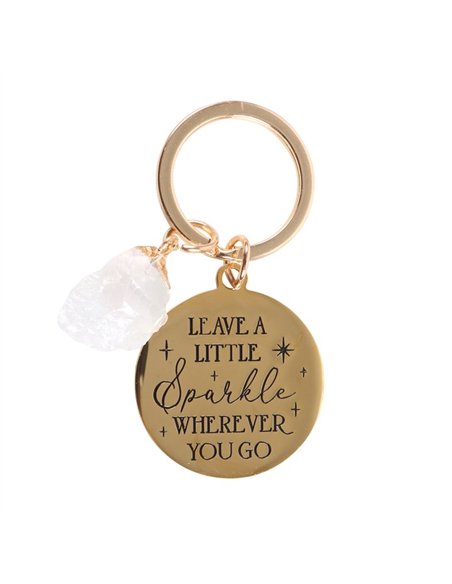 Leave a Little Sparkle Clear Quartz Crystal Keyring MG_93023 - pic 137993 | FastDaddyshop