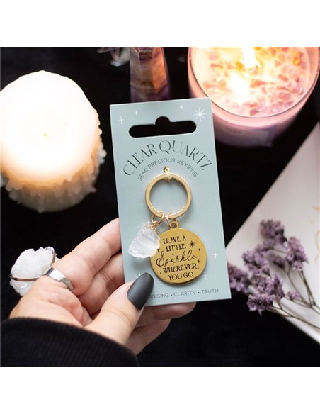 Leave a Little Sparkle Clear Quartz Crystal Keyring MG_93023 - pic 137994 | FastDaddyshop