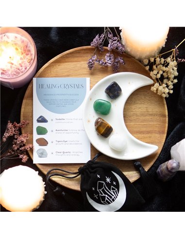 Success Healing Crystal Set with Moon Trinket Dish MG_95622