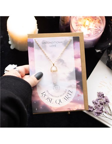 Rose Quartz Crystal Necklace Card MG_96122