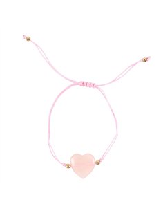 You Are Loved Rose Quartz Crystal Heart Bracelet MO_17425 2