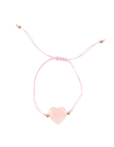 You Are Loved Rose Quartz Crystal Heart Bracelet MO_17425