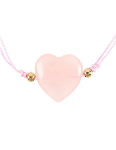You Are Loved Rose Quartz Crystal Heart Bracelet MO_17425