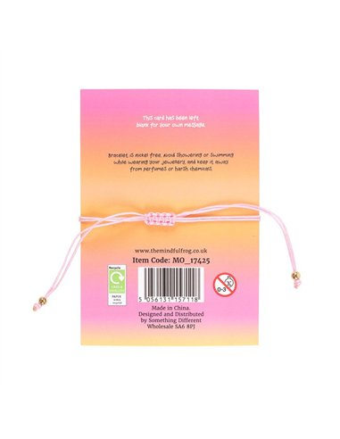 You Are Loved Rose Quartz Crystal Heart Bracelet MO_17425