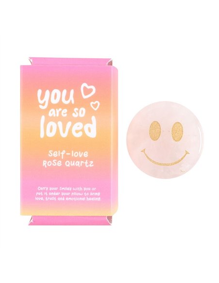 You Are Loved Rose Quartz Happy Face Crystal MO_17725 - pic 138089 | FastDaddyshop