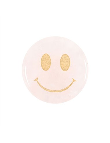 You Are Loved Rose Quartz Happy Face Crystal MO_17725