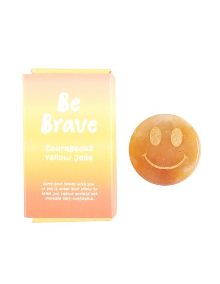 Be Brave Yellow Jade Happy Face Crystal MO_17925 - pic 138101 | FastDaddyshop