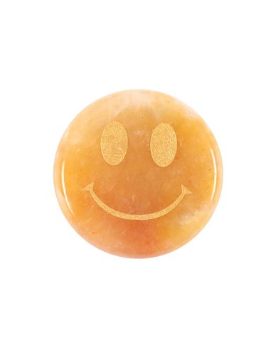 Be Brave Yellow Jade Happy Face Crystal MO_17925