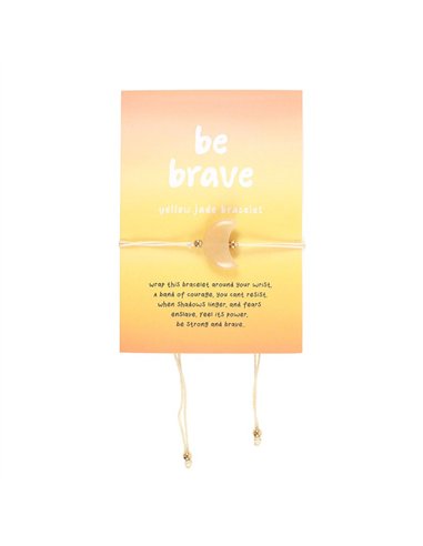 Be Brave Yellow Jade Crystal Moon Bracelet MO_45325