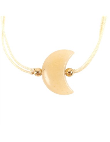 Be Brave Yellow Jade Crystal Moon Bracelet MO_45325