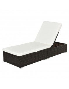 Outsunny Garden Furniture Rattan Recliner Sun Lounger, Recliner Bed Chair, Brown